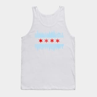 Distressed Chicago Skyline Flag Tank Top